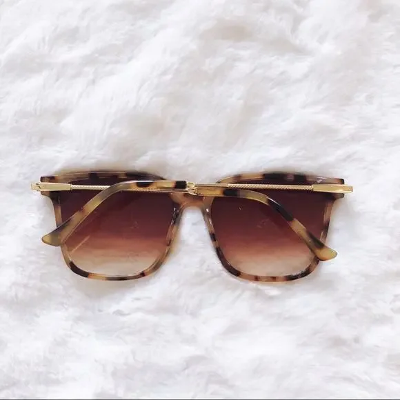 Naomi Tortoise Brown Square Sleek Sunglasses - Picture 7 of 7